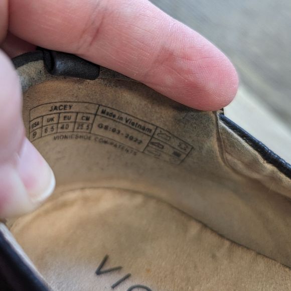 Vionic Jacey wedge black leather wedge slip on low heel shoe women's 9 - Picture 9 of 10